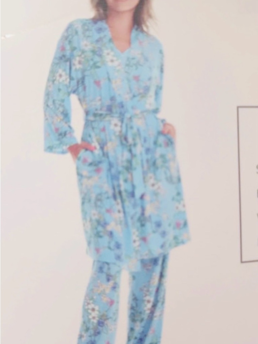 NWT Flora Nikrooz Blue Floral 3pc Pajama Set XXL 🦋✨#617